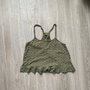 Eyelet cropped tank
